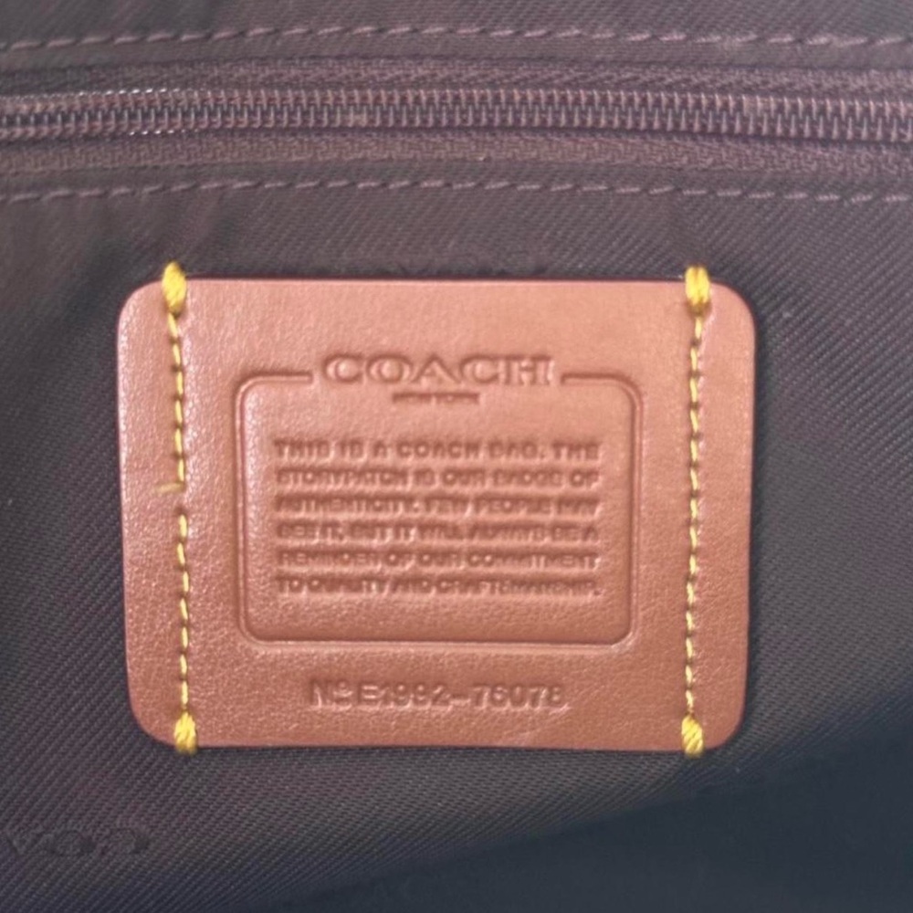 Coach Dalton Pebbled Leather & Signature Tote Bag in Red - Picture 4 of 5